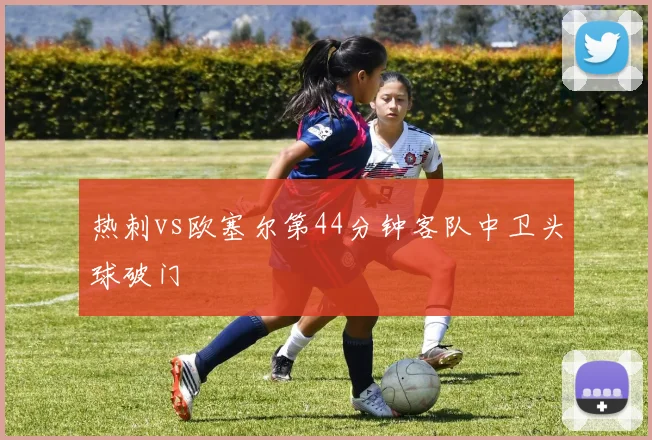 热刺vs欧塞尔第44分钟客队中卫头球破门